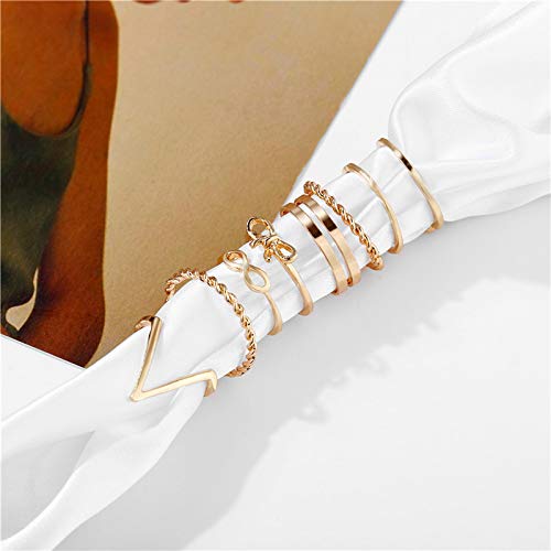 CSIYAN 6-16 PCS Knuckle Stacking Rings for Women,Boho Vintage Stackable Midi Finger Rings Set (N)