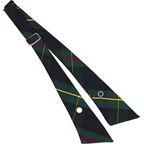 tiemart Crossover Tie - color: Hunter Green and Navy Blue Plaid