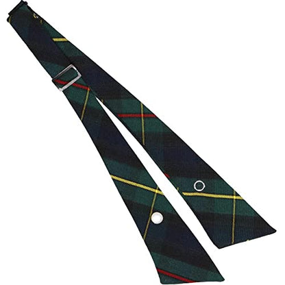 tiemart Crossover Tie - color: Hunter Green and Navy Blue Plaid