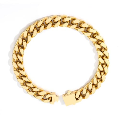 Cuban Link Bracelet for Men&Women, 9/11/13mm Width 7.5/8.5 Inch Length, 18K Gold Plated Stainless Steel Miami Cuban Hand Chain Wrist Bracelets,No Tarnish& Durable Hip Hop Jewelry - color: Gold, size: W9mm-L8.5inches
