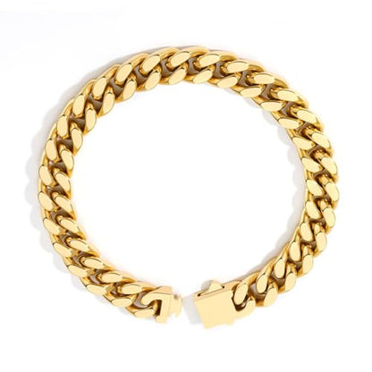 Cuban Link Bracelet for Men&Women, 9/11/13mm Width 7.5/8.5 Inch Length, 18K Gold Plated Stainless Steel Miami Cuban Hand Chain Wrist Bracelets,No Tarnish& Durable Hip Hop Jewelry - color: Gold, size: W9mm-L8.5inches
