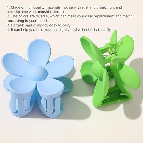 GANPUB 1Pc Yellow Floral Flower Shaped Plastic Jaw Claw Clip, Anti-scratch Smell-less, Holds Tightly, Lightweight Hair Accessory for Adults (1 Count)