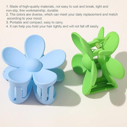 GANPUB 1Pc Yellow Floral Flower Shaped Plastic Jaw Claw Clip, Anti-scratch Smell-less, Holds Tightly, Lightweight Hair Accessory for Adults (1 Count)