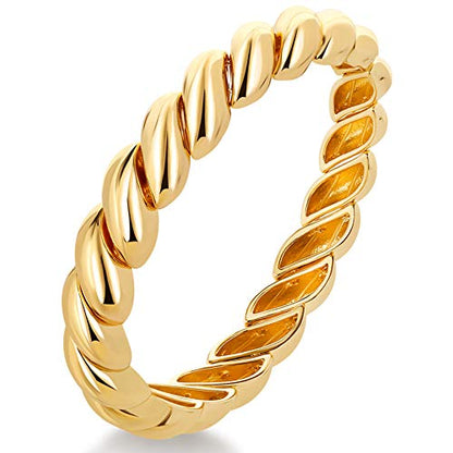 FAMARINE Gold Silver Chunky Bangle Bracelet for Women Men - style: Style B