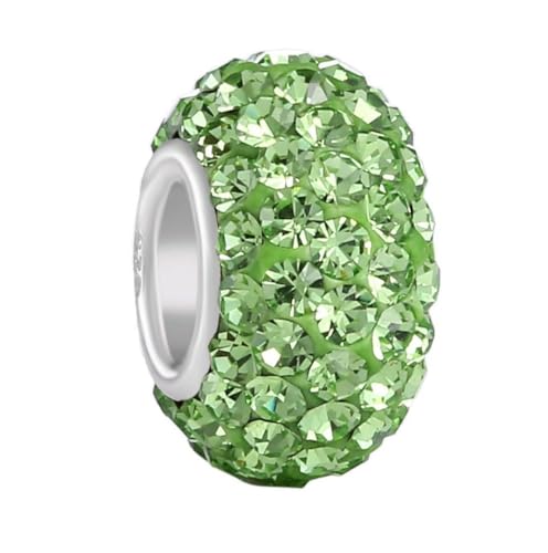 Adabele 1pc Solid 925 Sterling Silver Jan-Dec Birthstone Bead Charm - color: August
