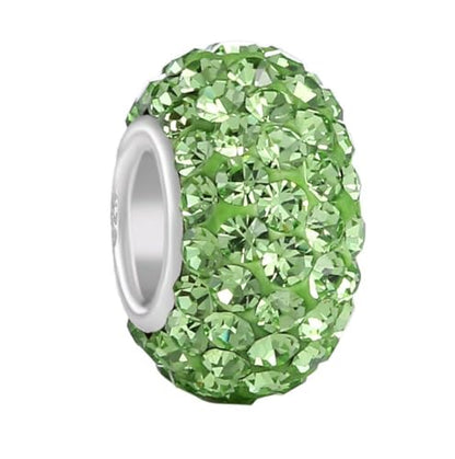 Adabele 1pc Solid 925 Sterling Silver Jan-Dec Birthstone Bead Charm - color: August