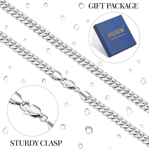 Fiusem Cuban Link Chain for Men | 4/5/6/8mm Miami Cuban Chain Necklace for Men Women, Stainless Steel Necklace 18-28 Inch - size: Length 28 Inch, style: 6mm silver