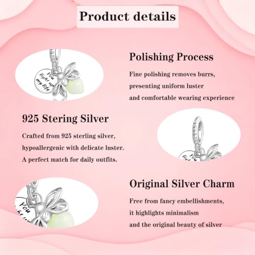 925 Sterling Silver Charms Pendants Mom Heart Dog koi fish Sea Turtle Football Charms for bracelet Pendants Beads Mom Sister Wife Family, Friends, Birthday gifts - style: Firefly Pendant