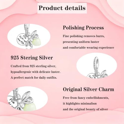 925 Sterling Silver Charms Pendants Mom Heart Dog koi fish Sea Turtle Football Charms for bracelet Pendants Beads Mom Sister Wife Family, Friends, Birthday gifts - style: Firefly Pendant