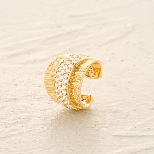 MYEARS Women Ear Cuff Earrings Gold Non Pierced Cartilage Clip on Open Wrap Hoop 14K Gold Plated Simple Hypoallergenic Everyday Jewelry - style: Bold Greek