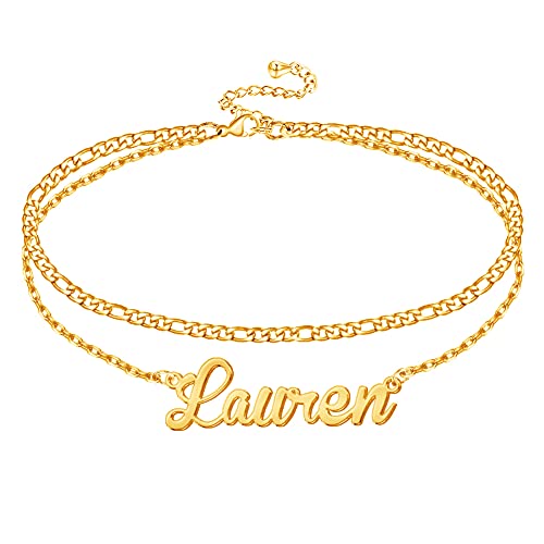 Ankle Bracelet for Women Personalized Name Anklet 18K Gold Plated Custom Dainty Anklet Bracelet Beach Jewelry for Girlfriend - color: Style 08