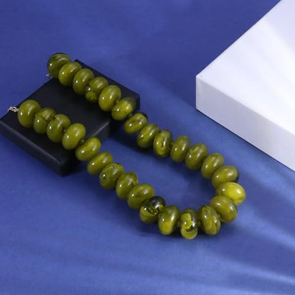 CSIYANJRY99 Chunky Beaded Necklace for Women, Large Colorful Resin Beads Statement Necklace, Boho Summer Beach Vacation Jewelry Gifts - color: Olive Green