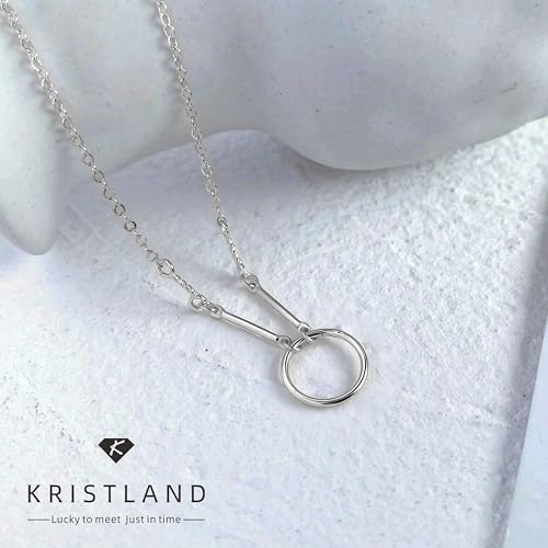 S925 Silver Women's Bar Necklace/Double Circle Layered Y Necklace Chain Adjustable Long/Tiny Pendant Chain Choker for Lady Gift - style: Circle A