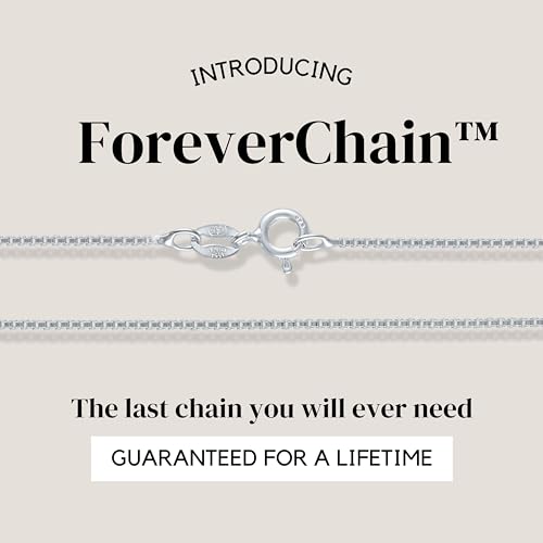 KISPER 925 Sterling Silver Box Chain Necklace for Women, 1mm Diamond Cut | Made in Italy, 14-30 inches, anti-tarnish, hypoallergenic, nickel-free, waterproof, spring ring clasp