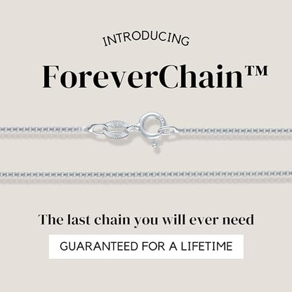 KISPER 925 Sterling Silver Box Chain Necklace for Women, 1mm Diamond Cut | Made in Italy, 14-30 inches, anti-tarnish, hypoallergenic, nickel-free, waterproof, spring ring clasp