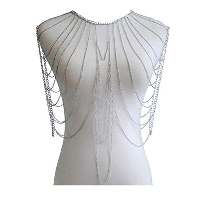 Women's Sexy Suit Body Chain - color: Silvery Color-Multilayer Shoulder Body Chain-5