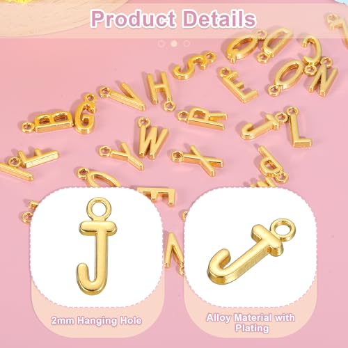 uxcell Letter Charm, Alloy Letter Initial Alphabet Charm for DIY Craft Jewelry Making Bracelets Earrings Necklace - color: Gold - J