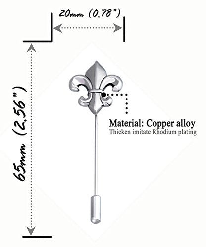 Boutonniere Suit Lapel Stick Brooch Pin - color: Lance Silver