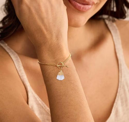 Crystal Bracelet for Women, Dainty 14K Gold Plated Chain Bracelet | Handmade Healing Crystals and Stones Spiritual Jewelry Gifts for Women - style: Clear Quartz Bracelet