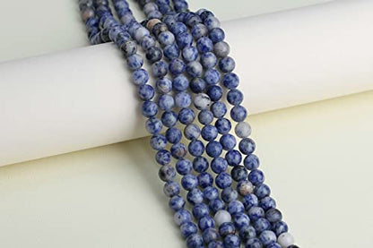 LAIDANLA Blue Spot Jasper 6mm Natural Stone Beads Round Loose Gemstone for DIY Bracelet Necklace Earrings Jewelry Making Polishing Genuine Real Stone Beading 96PCS 2 Strand 32" - color: I-Blue Spot Jasper, size: 6mm