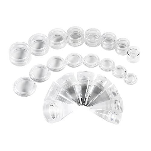 36PCS Ear Gauge Stretching Kit Stainless Steel Double Flare Alloy Tapers 3 In 1 Plugs Set Eyelet 14G-00G - color: Acrylic-(11-20mm)-Silver