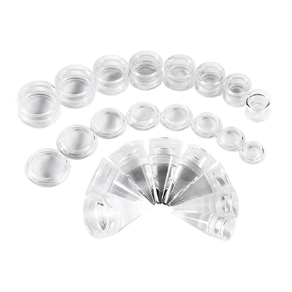 36PCS Ear Gauge Stretching Kit Stainless Steel Double Flare Alloy Tapers 3 In 1 Plugs Set Eyelet 14G-00G - color: Acrylic-(11-20mm)-Silver
