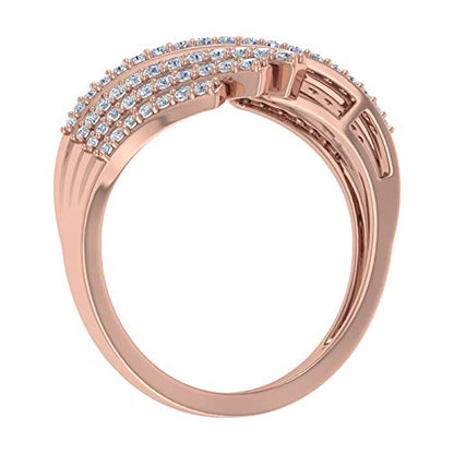 1/2 Carat Bypass Statement Diamond Ring in 10K Gold - color: Rose Gold