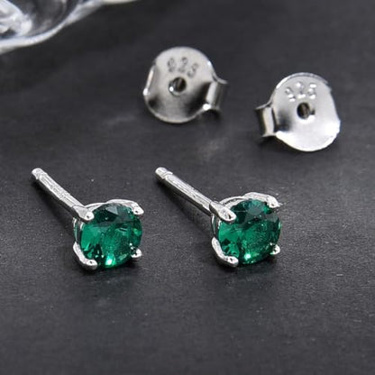 1 Pair Adabele Authentic Sterling Silver Birthstone Stud Earrings 4mm/0.25 Carat Tiny Cubic Zirconia Imitation Diamond Gemstone Hypoallergenic Nickel Free Tarnish Resistant Women Men Jewelry - color: May