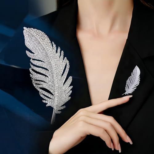2pcs Rhinestone Brooch Pin for Women Dress Elegant Stylish Crystal Brooches Fashion Accessories Pins Lapel Boutonniere Ideas Wedding Christmas Birthday Jewelry Easter Gift - color: 01 Silver/Gold