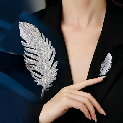 2pcs Rhinestone Brooch Pin for Women Dress Elegant Stylish Crystal Brooches Fashion Accessories Pins Lapel Boutonniere Ideas Wedding Christmas Birthday Jewelry Easter Gift - color: 01 Silver/Gold
