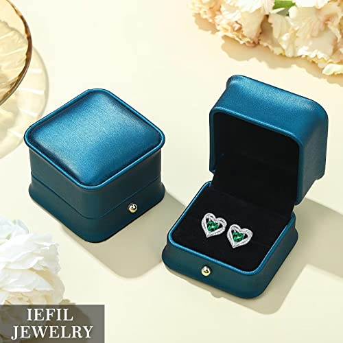 Iefil Birthstone Earrings for Women - 925 Sterling Silver Heart Stud Earrings Birthday Gifts for Women - color: 11-Nov-Created Citrine