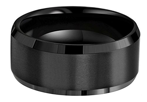 6mm 8mm 10mm Black Tungsten Wedding Band Ring Men Women Matte Finish Beveled Edges Comfort Fit Size 5 To 17 - color: Black 10mm