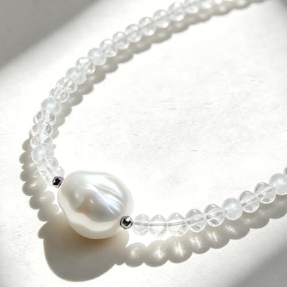 Single Pearl Choker Pendant Necklaces for Women, Natural Gemstone Womens Black Stone Beaded Choker Necklace, Dainty Round Freshwater Pearl Handmade Jewelry Gift Women Birthday Bridesmaids Anniversary 16 18 inch - color: 07-Moonstone, size: 18"