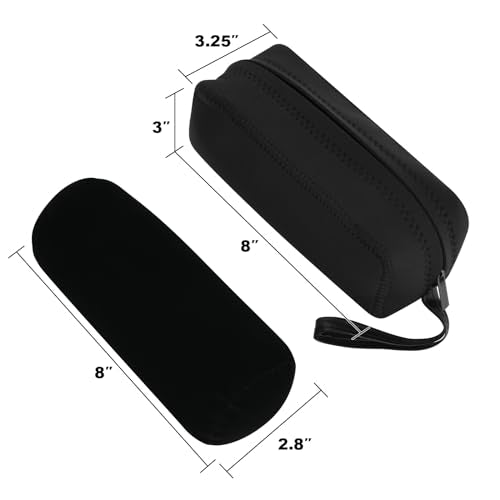 Cosmos Black Color Neoprene Watch and Bracelet Travel Storage Roll Bag with Black Removable Tube Velvet holder - color: Roll Bag-Neoprene