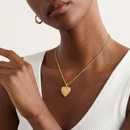 Gold Initial Heart Letter Pendant Necklace Jewelry for Women | 14K Gold Plated Fashion Waterproof Statement Cute Necklaces Dainty Personalized Name Friendship Couple Gifts for Women - color: Initial M