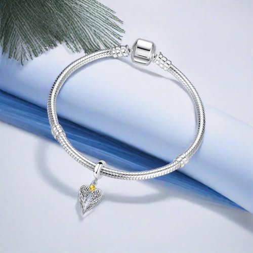 TCHYUN Spread Angle Wings Dangle Charm 12 Birthstone Bead for Pandora Bracelet Women Gift - style: Nov