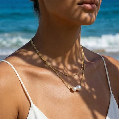 14k Gold Plated Layered Cubic Zirconia Pendant Necklace for Women | Gold Plated Clover Necklaces Stackable Dainty Cubic Zirconia Pendant Necklace，Mother's Day, Thanksgiving Jewelry Trendy gifts - color: Golden, style: Style3