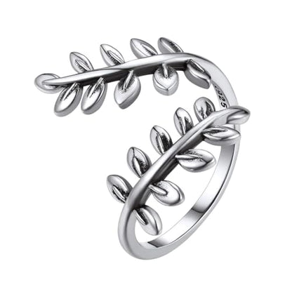 ChicSilver Toe Rings for Women 925 Sterling Silver Adjustable Toe Ring | 925 sterling silver, hypoallergenic for sensitive skin, adjustable open band, summer beach wear gift - color: F: Leaf (1 pc)