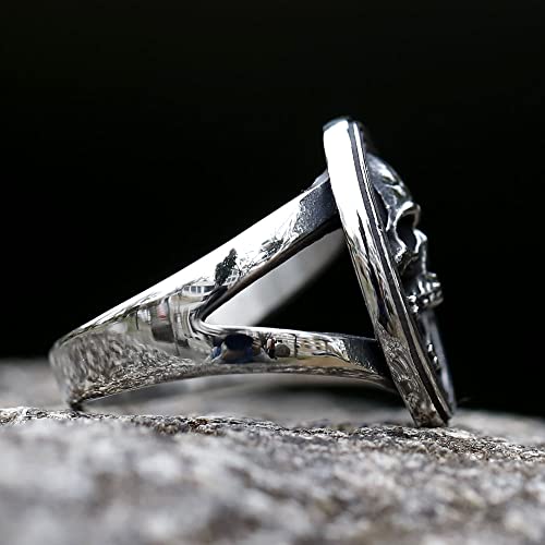 2023 Skull Ring Cool Evil Death Punk Rock Stainless Steel Rings Aly Style Jewelry - style: R1073