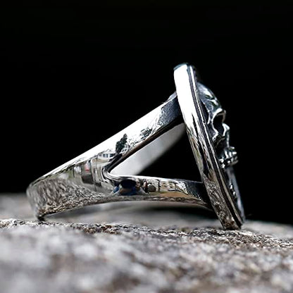 2023 Skull Ring Cool Evil Death Punk Rock Stainless Steel Rings Aly Style Jewelry - style: R1073