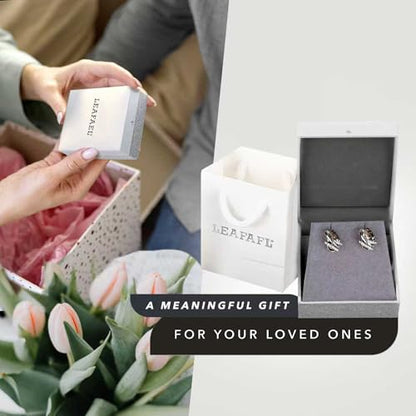 Gifts for Women, Wish Stone Stud Earrings with Birthstone Crystals, 18K Rose Gold Plated or Silver-tone - color: 212-Silver Black Crystal-Silvertone