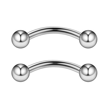 8PCS Assorted Colors Stainless Steel Body Jewelry Ball Eyebrow Ear Navel Belly Lip Piercing Bar Ring 16G 8mm - style: Eyebow Ring with Balls