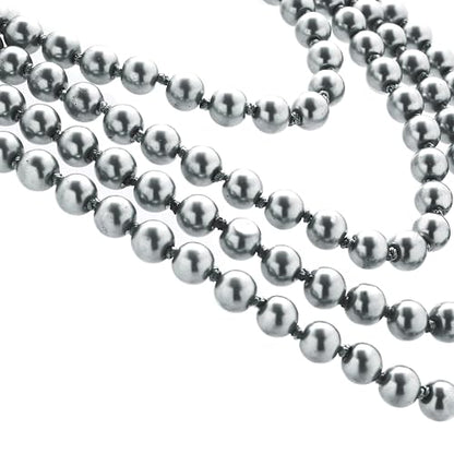 BABEYOND Long Pearl Necklace Faux Pearls Necklace Set Beaded Long Pearls Necklace 1920s Gatsby Costume Jewelry - color: Space Gray