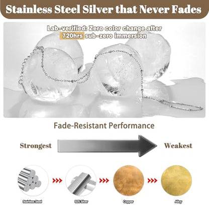 Hand Chain Bracelet Stainless Steel Gold Handchain Bracelets | Non Tarnish Handchain Bracelet for Women Summer Essentials Gold Link Bracelet Beach Waterproof Jewelry - color: Silver Bead