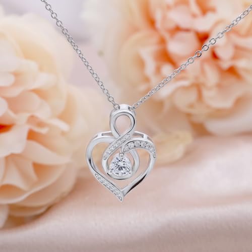Sterling Silver Pendant Necklace Charms Hypoallergenic Fashion Jewelry Dainty Valentines Day Birthday Gift for Women - style: Infinity
