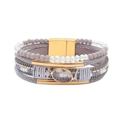 Bangle Styles Crystals Bead for Women Multiple Layer Stackable Jewelry Gift - color: G
