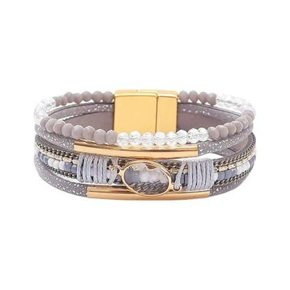 Bangle Styles Crystals Bead for Women Multiple Layer Stackable Jewelry Gift - color: G