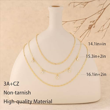 Layered Necklaces For Women,Dainty Gold Plated Necklace Stack Prom Layering Necklaces For Women Trendy Chain Cross Choker Necklace Set Fashion Accessories - color: 3set-1