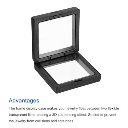 MECCANIXITY Floating Frame Display Holder Stand 3D Jewelry Display Box 2.76 x 2.76 x 0.79 Inch Black for Ring Necklace Bracelet Earring Pack of 2 - color: Black, size: 2.76 x 2.76 x 0.79 inch