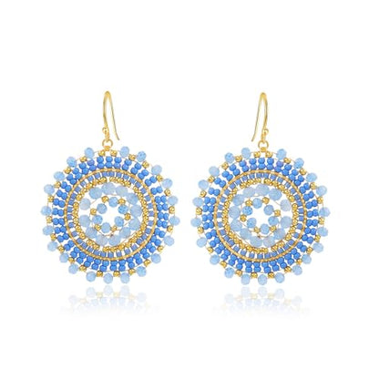 Colorful Summer Beaded Earrings For Women Crystals Glass Bead Dangle Drop Bohemia Earrings Statement Earrings For Women - color: Blue